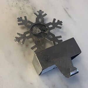Silver Snowflake Photo Stocking Holder